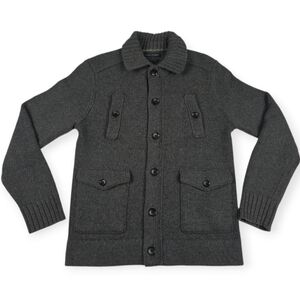 Banana Republic Italian Yarn Cardigan Wool Sweater Men's Size Medium Gray